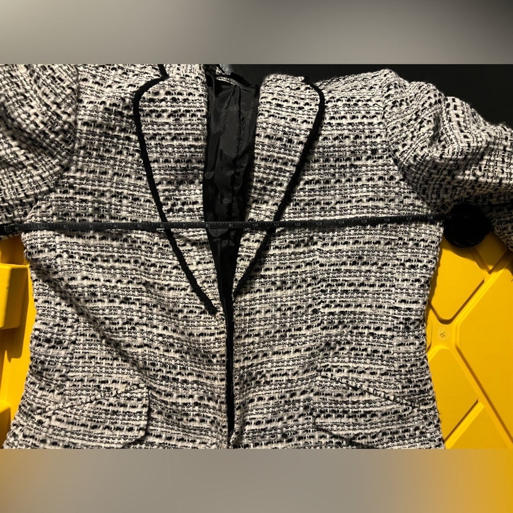 Kasper Black and White Tweed Blazer Coat - Picture 5 of 5